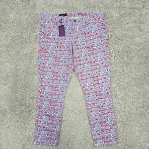 J Crew Toothpick Pants Womens 32 Ankle Liberty Art Fabrics Slim Skinny